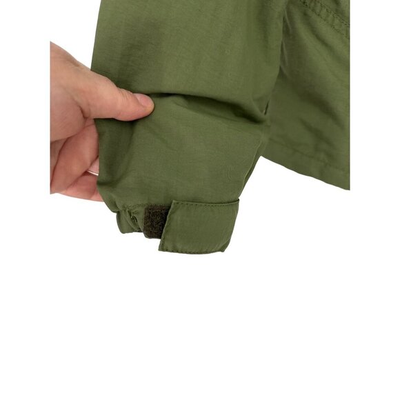 Eddie Bauer Nylon Mountain Parka Olive Green Embroidered Logo 90s Size XL - Picture 2 of 15